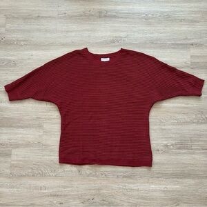 Juniper Ln Maternity Dolman Sleeve Sweater Rust Red Cable Knit Back Buttons Sz M